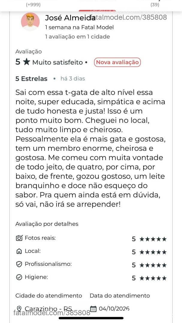 Acompanhante mulher trans morena (o) de olhos castanhos - Thyffany Rios