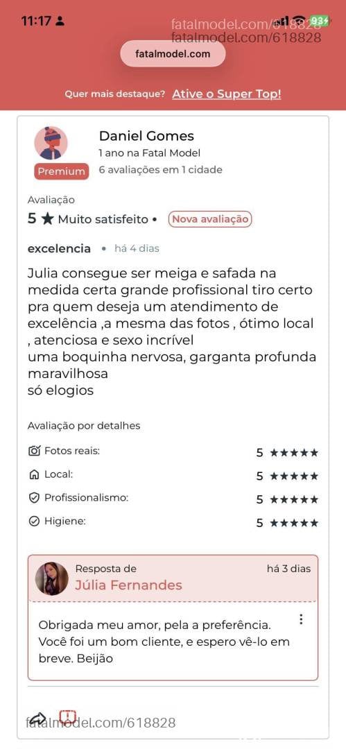 Acompanhante mulher com cabelo castanho de olhos castanhos - Júlia Fernandes