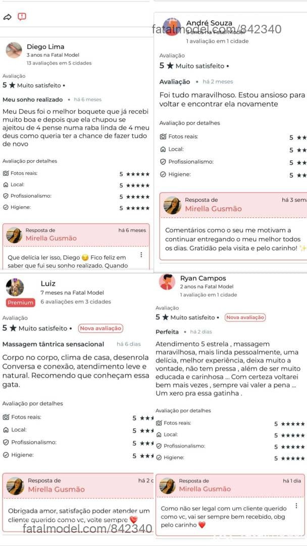 Acompanhante mulher morena (o) de olhos castanhos - Mirella Gusmão